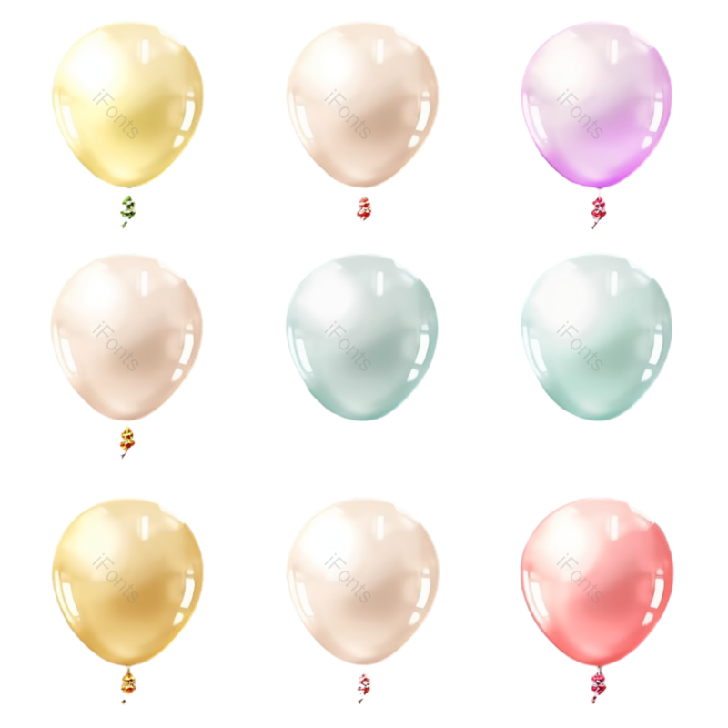 儿童节图片,气球素材元素,卡通气球PNG,彩色气球免抠素材